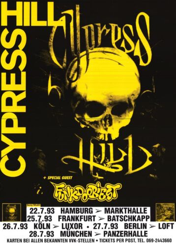 TOUR POSTER~Cypress Hill Ft. Funkdoobiest 1993 Germany Concert Original 24x34"~