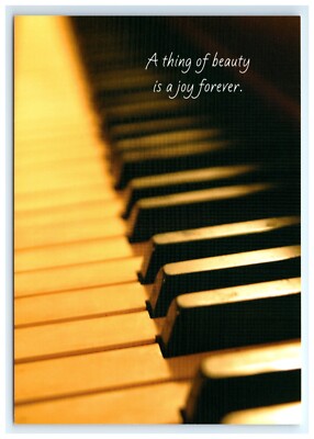 Postcard A Thing of Beauty is a Joy Forever Piano Keys Lawson Falle c2009 UNP