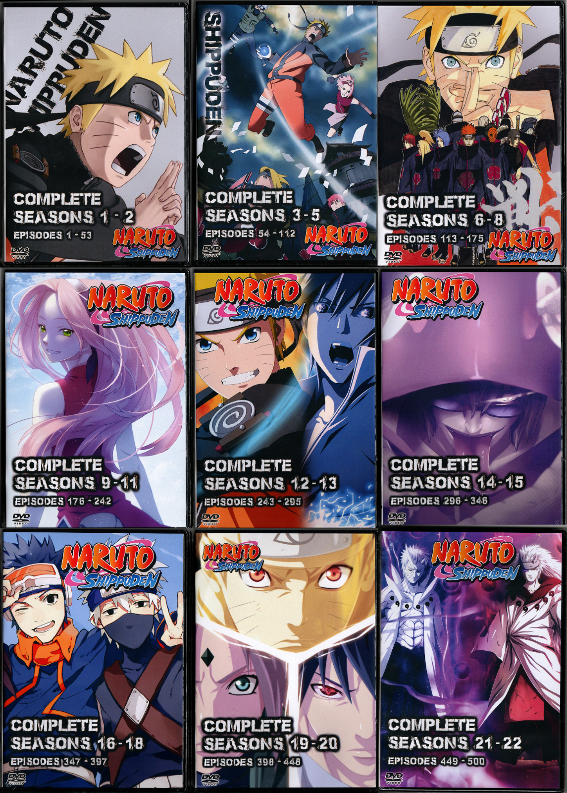 Naruto Shippuden Episodes 1 500 Complete Series English Dubbed 54 DVDs Anime eBay