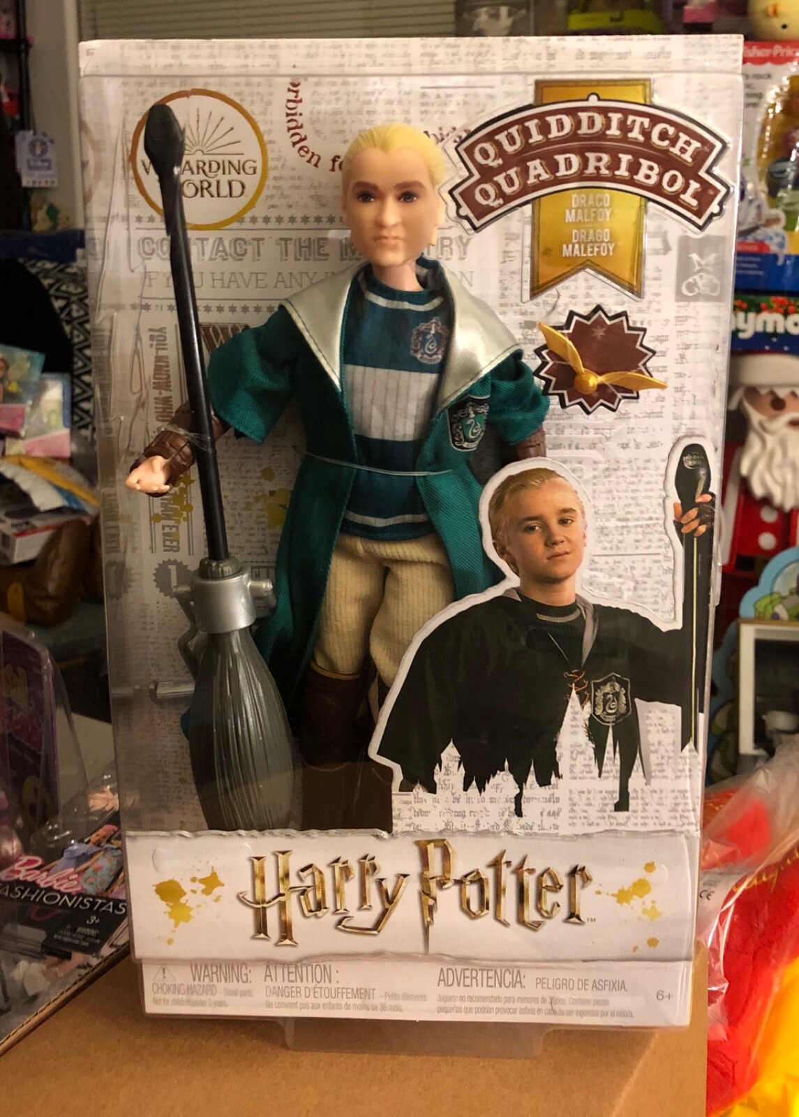 Harry Potter Quidditch *DRACO MALFOY* Poseable Doll Nimbus Broomstick Snitch NEW
