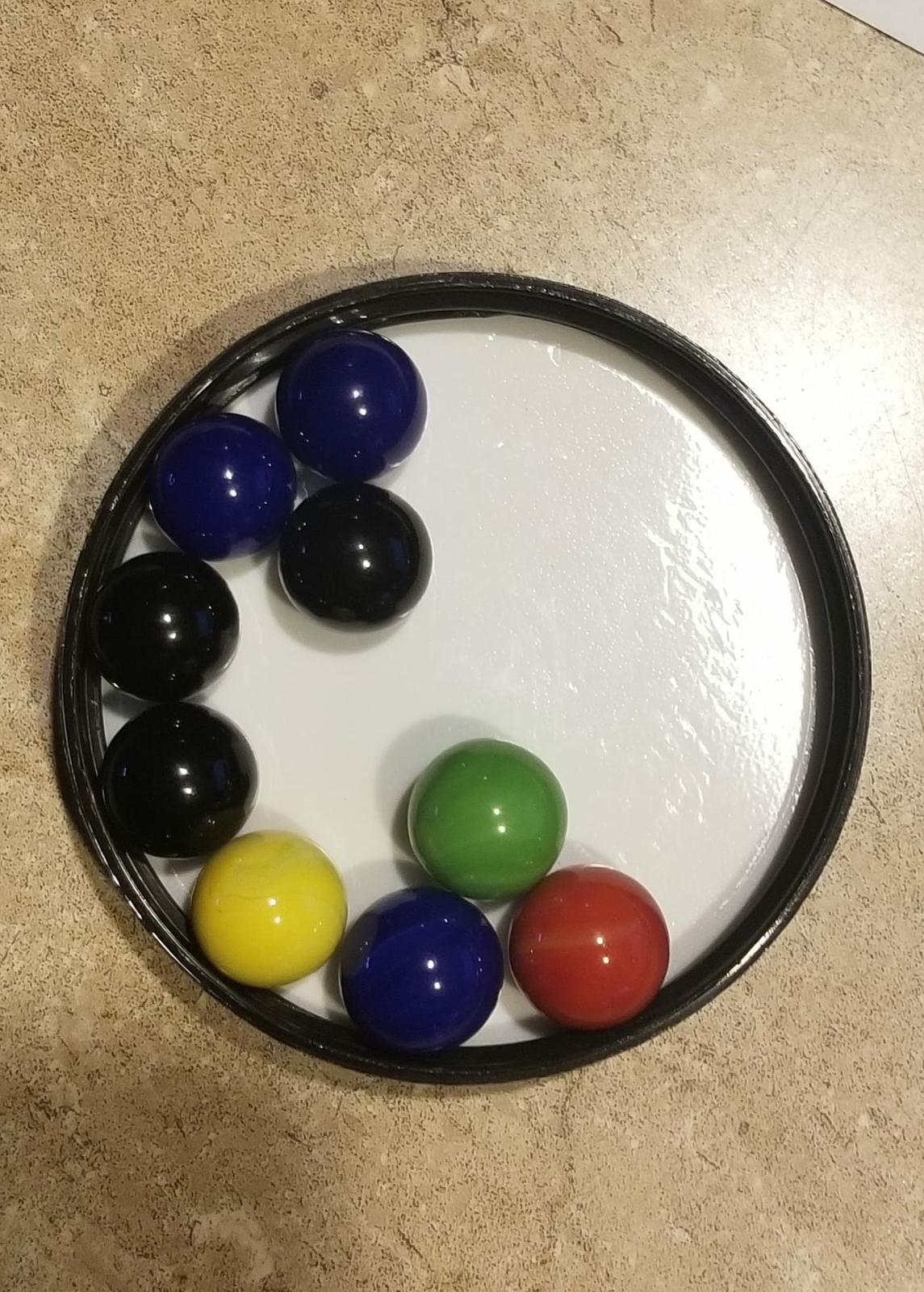 Chinese Checkers Glass Marbles. Set of 90 15 of Each Color. Size 9/16