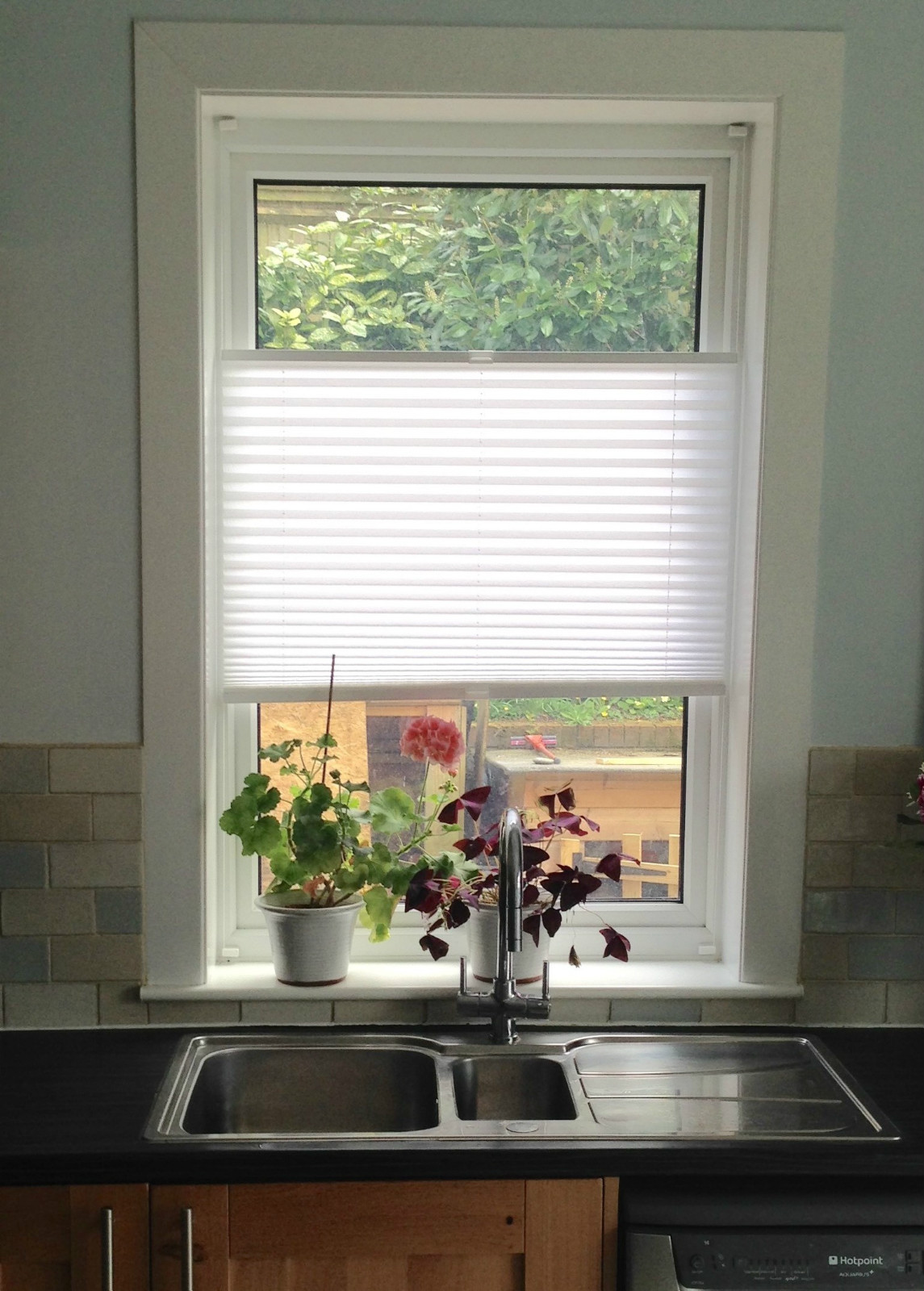 Child Safe Floating White Pleated Blinds For Upvc Windows No