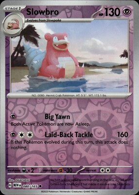 Pokemon Near Mint 151 Reverse Holo Slowbro 080/165