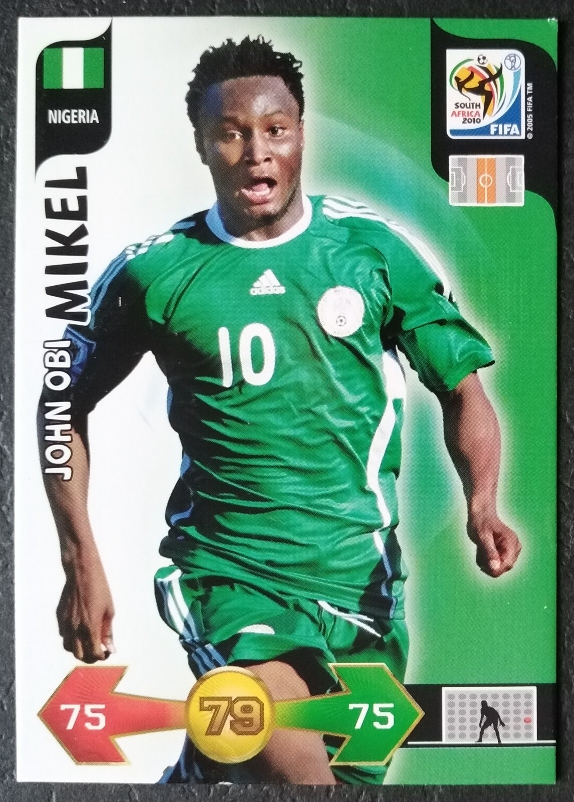 2010FIFAサッカーワールドカップ出場国オリジナルピンズセット John Obi Mikel Nigeria Panini Trading Card 2010 World Cup