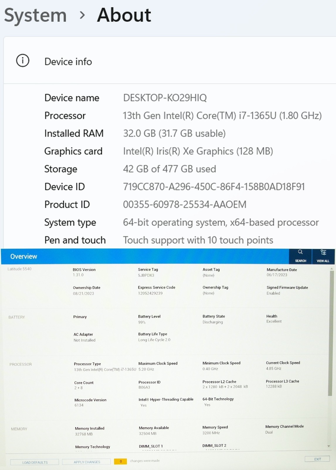 Dell Latitude 5540 Touch i7-1365U 32GB 512GB SSD Win11 Pro - Thumbnail 16