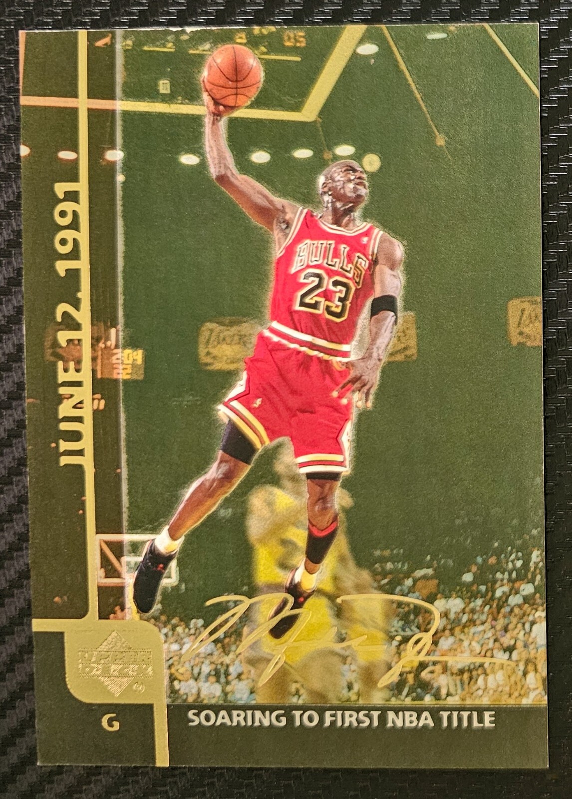 ＠UPPER DECK MICHAEL JORDAN (S1) ポスター NBA Michael Jordan Upper Deck Soaring to First NBA Title #MJ1