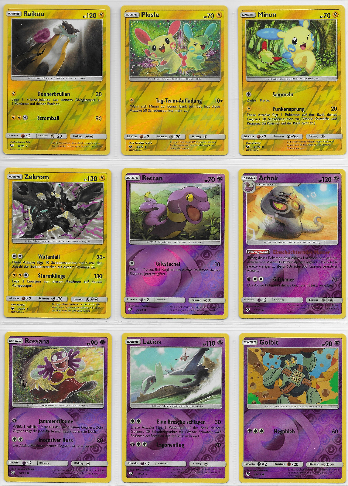 Lot - Pokemon Sammlung - Reverse Holo - Schimmernde Legenden 2017 -Deutsch- Mint