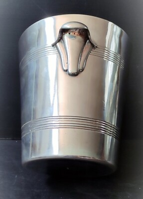 SEAU A CHAMPAGNE PLAQUE ARGENT ANSE FORME ARUM POINCON 30 ORFEVRE SOH