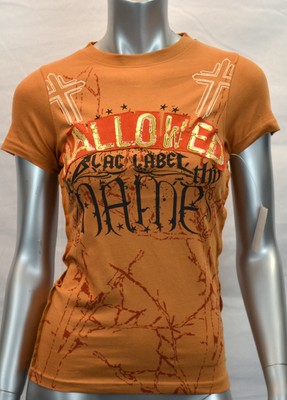 Large Brown New BLAC LABEL PINK Women/'s HALLOWED Short Sleeve T-Shirt