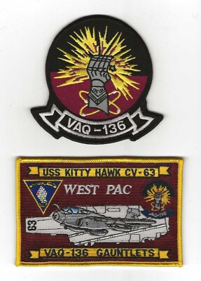 USN VAQ-136 & USS KITTY HAWK CV-63 WEST PAC patch set ELECTRONIC ATTACK SQN