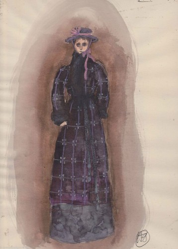 MIMI LA BOHEME OPERA ORIGINAL SIGNED HAL GEORGE THEATRE COSTUME DESIGN PAINTING