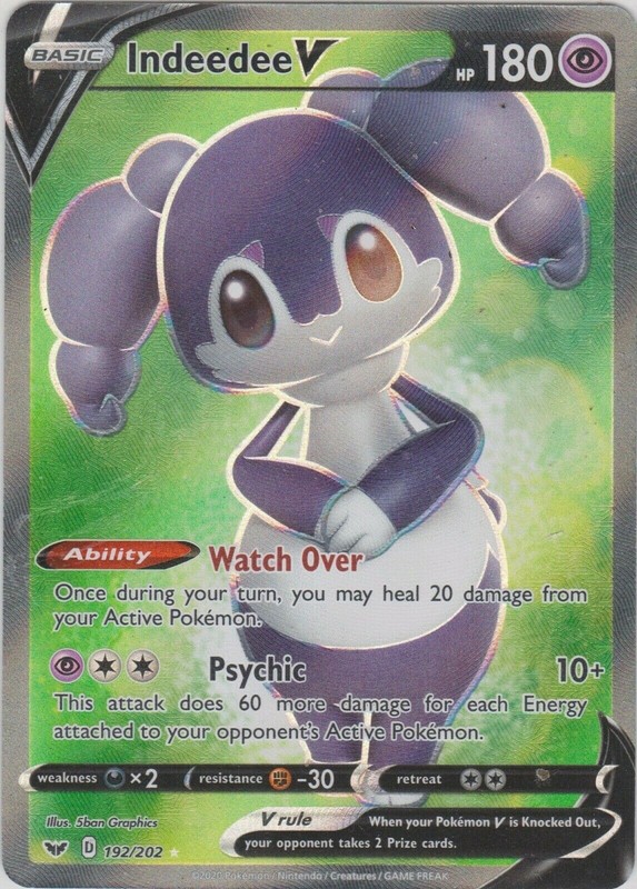 Pokemon Tcg Sword And Shield Base Indeedee V 192 202 Full Art
