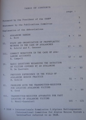 Avalanches Internationale  - Protection Location Rescue -  Eigenmann 1976