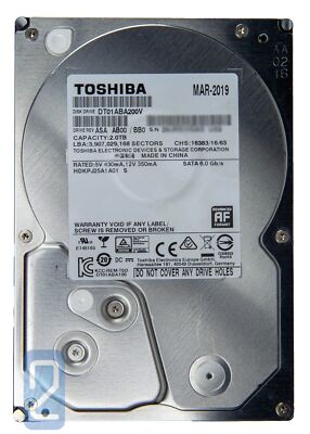 2TB SATA 6Gb/s 64MB Toshiba DT01ABA200V Surveillance Camera Model HDD