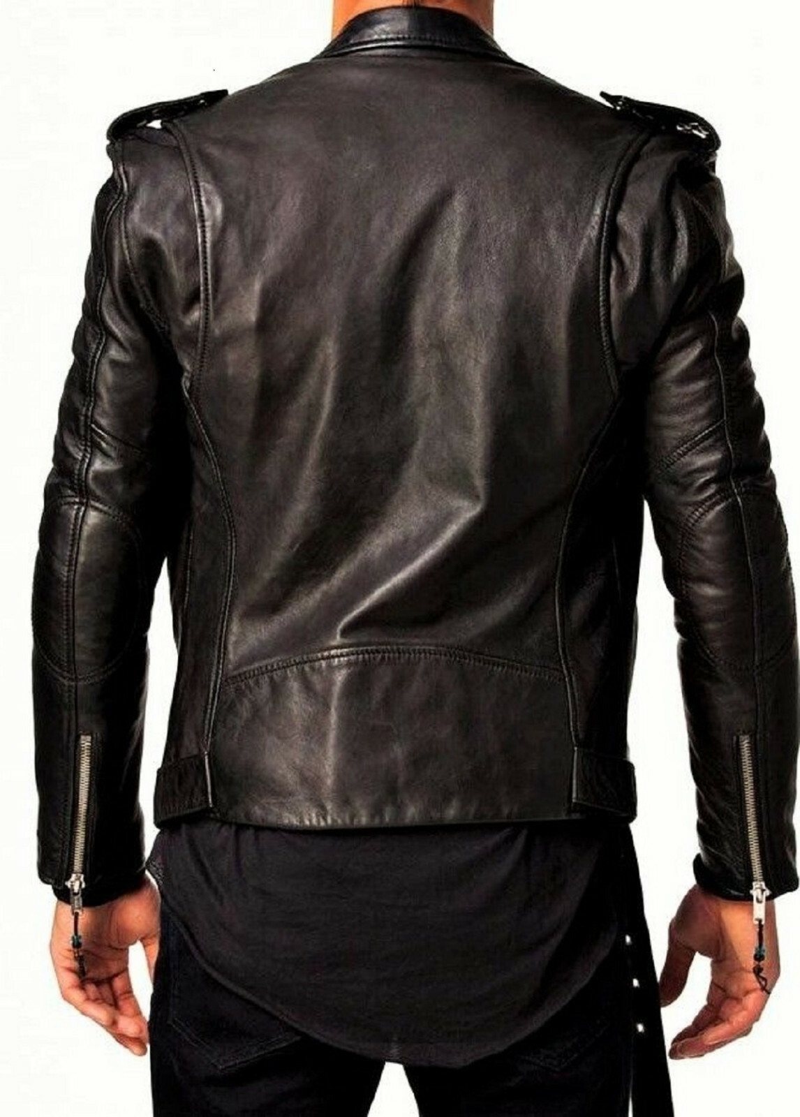 HANDMADE HERREN ECHT LAMMLEDER LEATHER JACKET MAROON SLIM FIT BIKER MOTORRADJACKE 018
