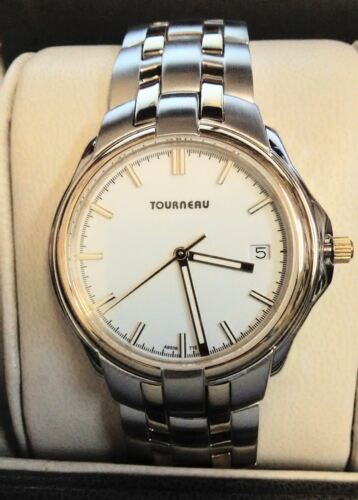Pre-owned Tourneau A9516wht Men's Two Tone Bracelet Watch