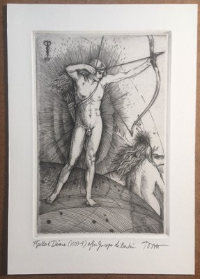 Engraving after Renaissance Artist Jacopo de  Barbari, Apollo & Diana, c. 1503