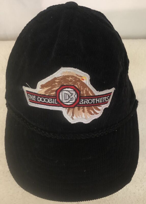 Doobie Brothers 1987 Reunion Tour Black Corduroy Vintage Snapback Hat
