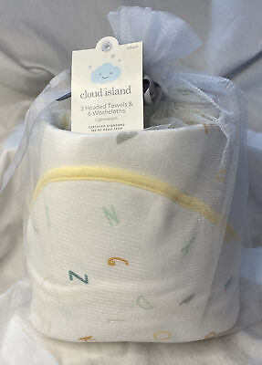 3 Hooded Towels And 6 Wash Cloths For Baby-Cloud island-Baby Gift Set
