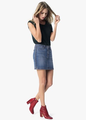 NWT Joe's Jeans Bella High Rise Fitted Denim Skirt Pandora Braided $168   25