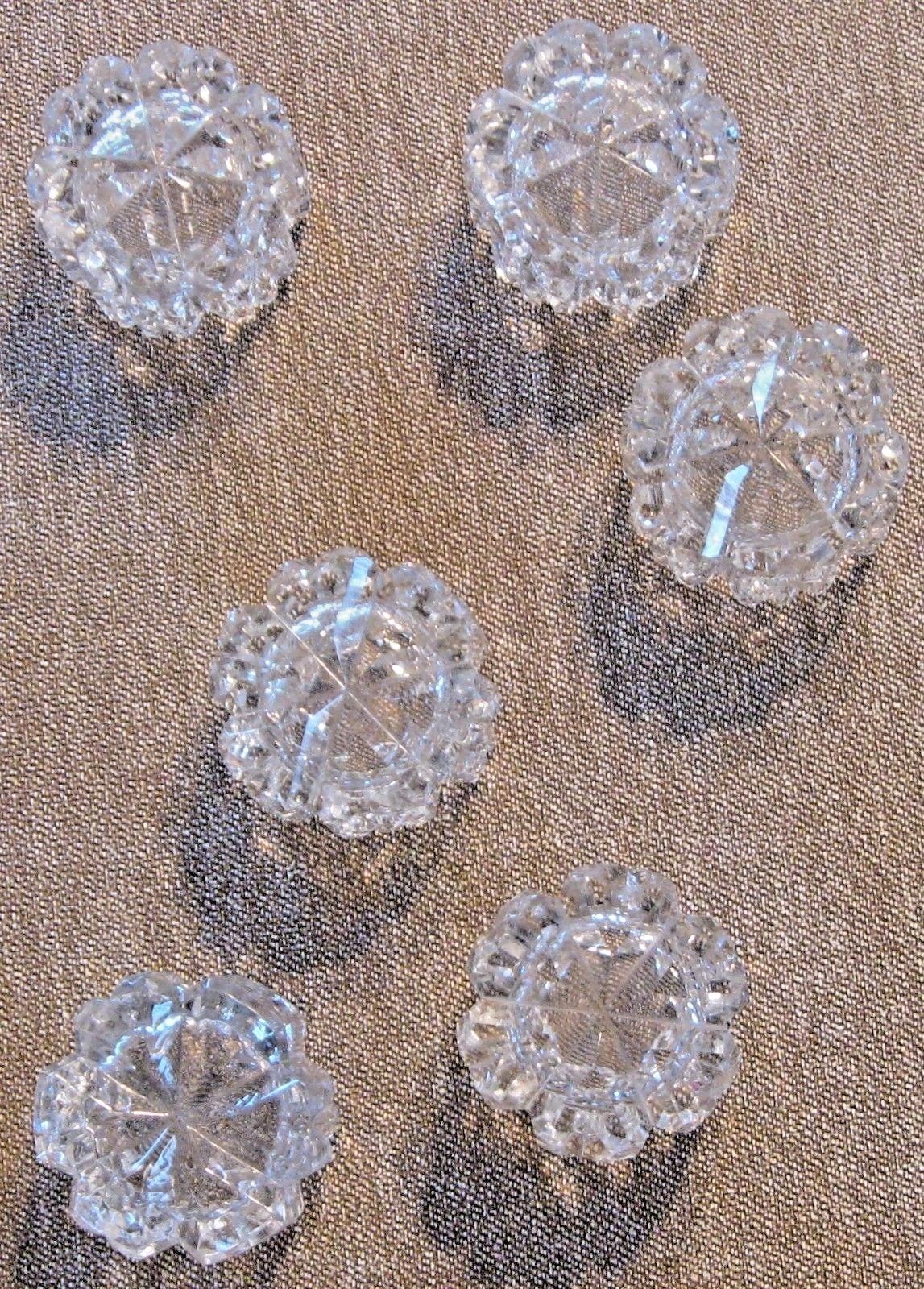 SET OF 6 CUT GLASS OPEN SALTS ORIGINAL BOX No. 3039 ANNE PATTERN JAPAN CRYSTAL