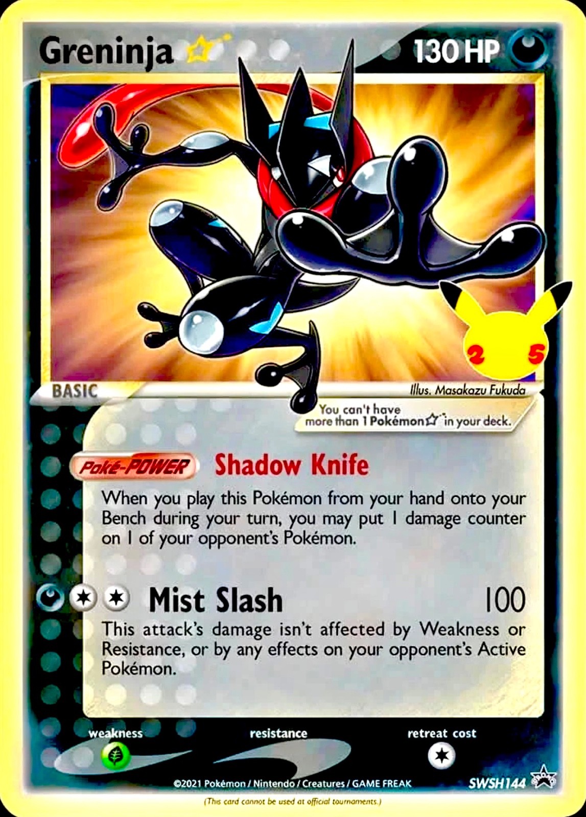 Greninja Gold Star RARE Holo Promo SWSH144 Celebrations