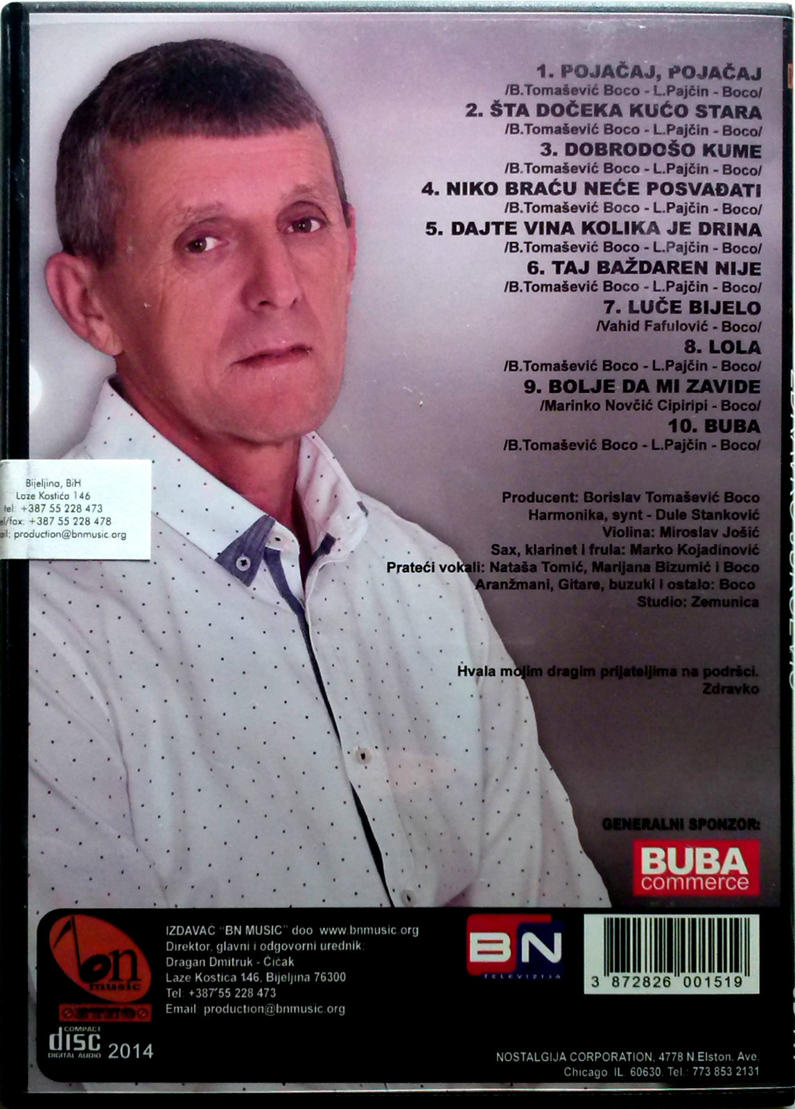 CD ZDRAVKO JURCEVIC - POJACAJ, POJACAJ album 2014 Serbia Bosnia Croatia bn music