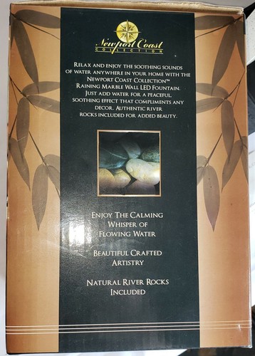 Raining Marble Wall LED Fountain by Newport Coast Collection