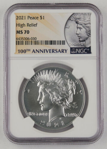 Peace 2021 $1 High Relief Silver Dollar NGC MS70 Centennial Label In Stock Live!