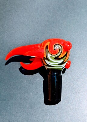 2.5'' Red Sonic Wig Wag Bowl Premium Thick 14mm Funnel Slide Bong Hookah Pipe