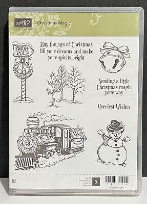 Stampin Up CHRISTMAS MAGIC Train Polar Express Holiday Rubber Stamps Set