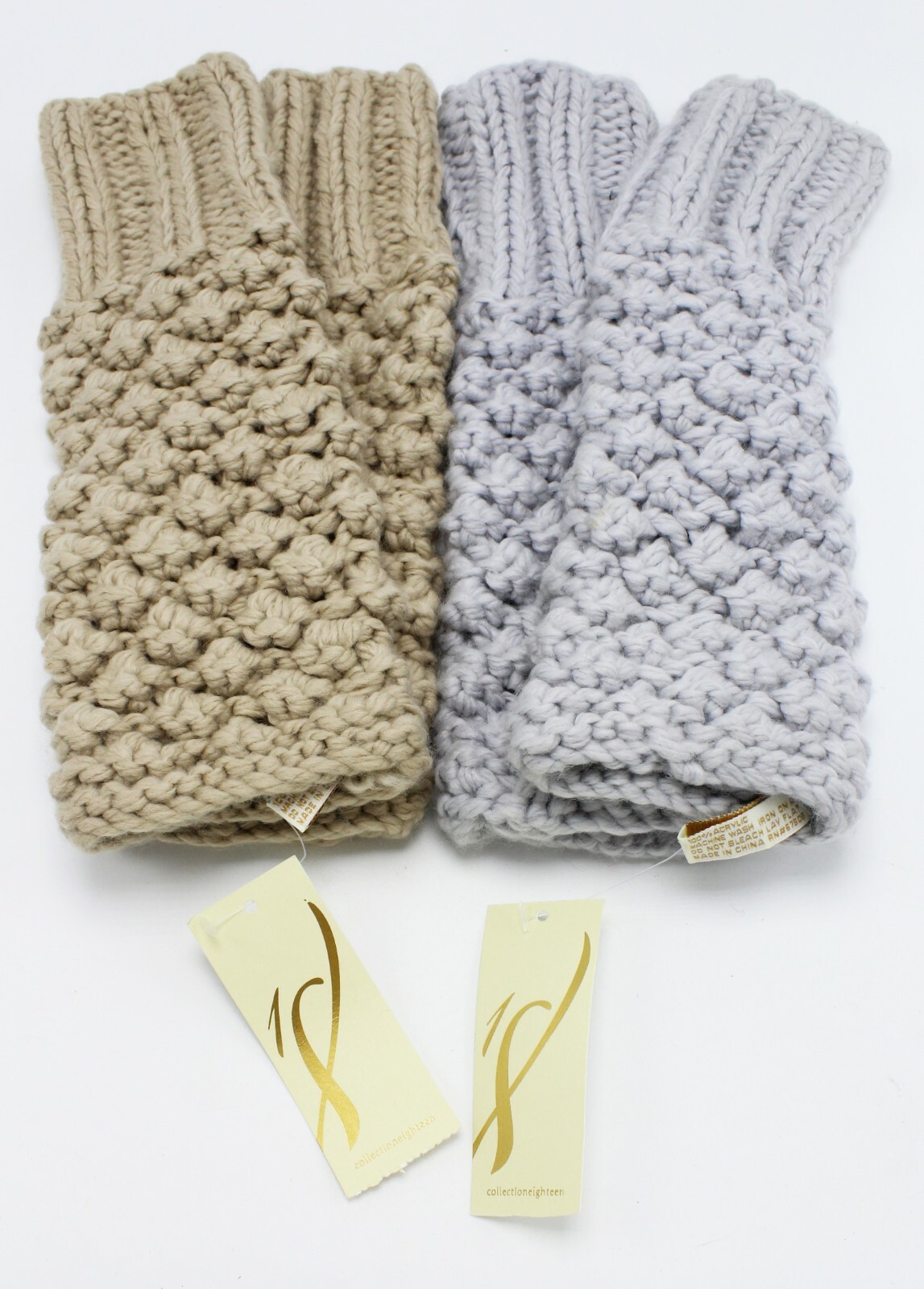 New Collection Eighteen Textured Knit Motif Arm Warmers