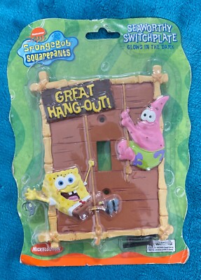 2 Sponge Bob Square Pants Glow in the Dark Switch Plate Nickelodeon 0010 2PIECES
