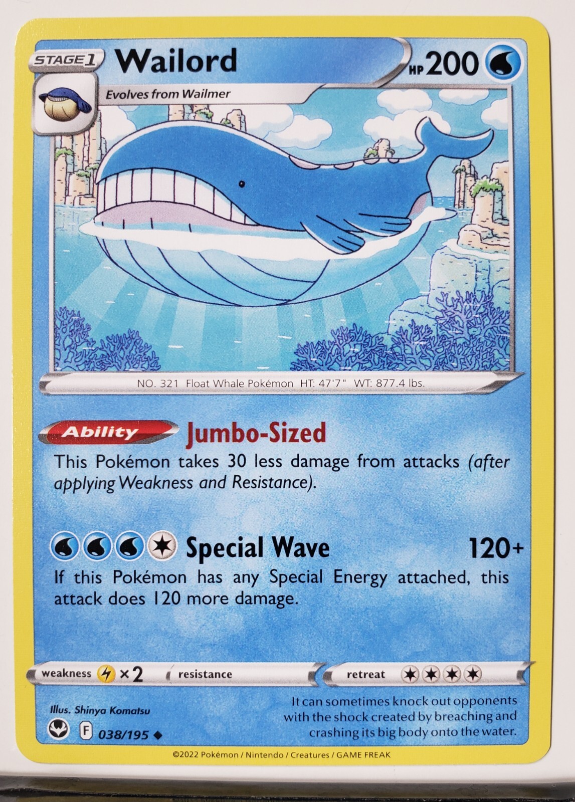 Wailord 038/195 - NM / M - Silver Tempest Pokemon Card - $2 Wailord 038/195 - NM / M - Silver Tempest Pokemon Card - $2