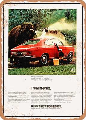 METAL SIGN - 1968 Opel Kadett The Mini Brute Vintage Ad