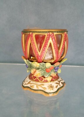 Fitz & Floyd Jolly Ole St. Nick Candle Votive New In Box