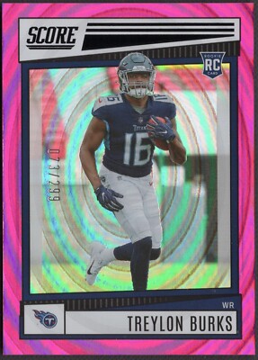 TL1083 2022 Panini Score Pink Eclipse #380 Treylon Burks RC Tennessee Titans