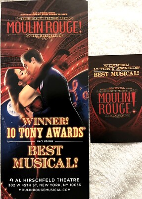 MOULIN ROUGE BROADWAY MUSICAL THEATRE FLYER/HANDBILL X 2