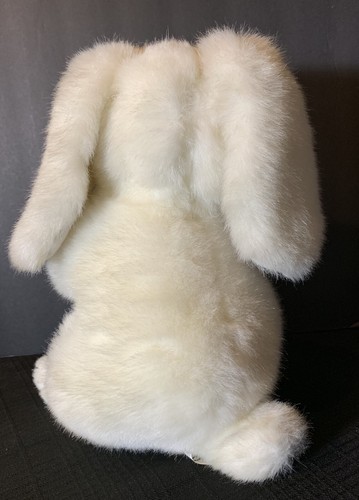 Vintage ANNA CLUB Leather Tag White Bunny Rabbit Plush Made in Korea 1990 12