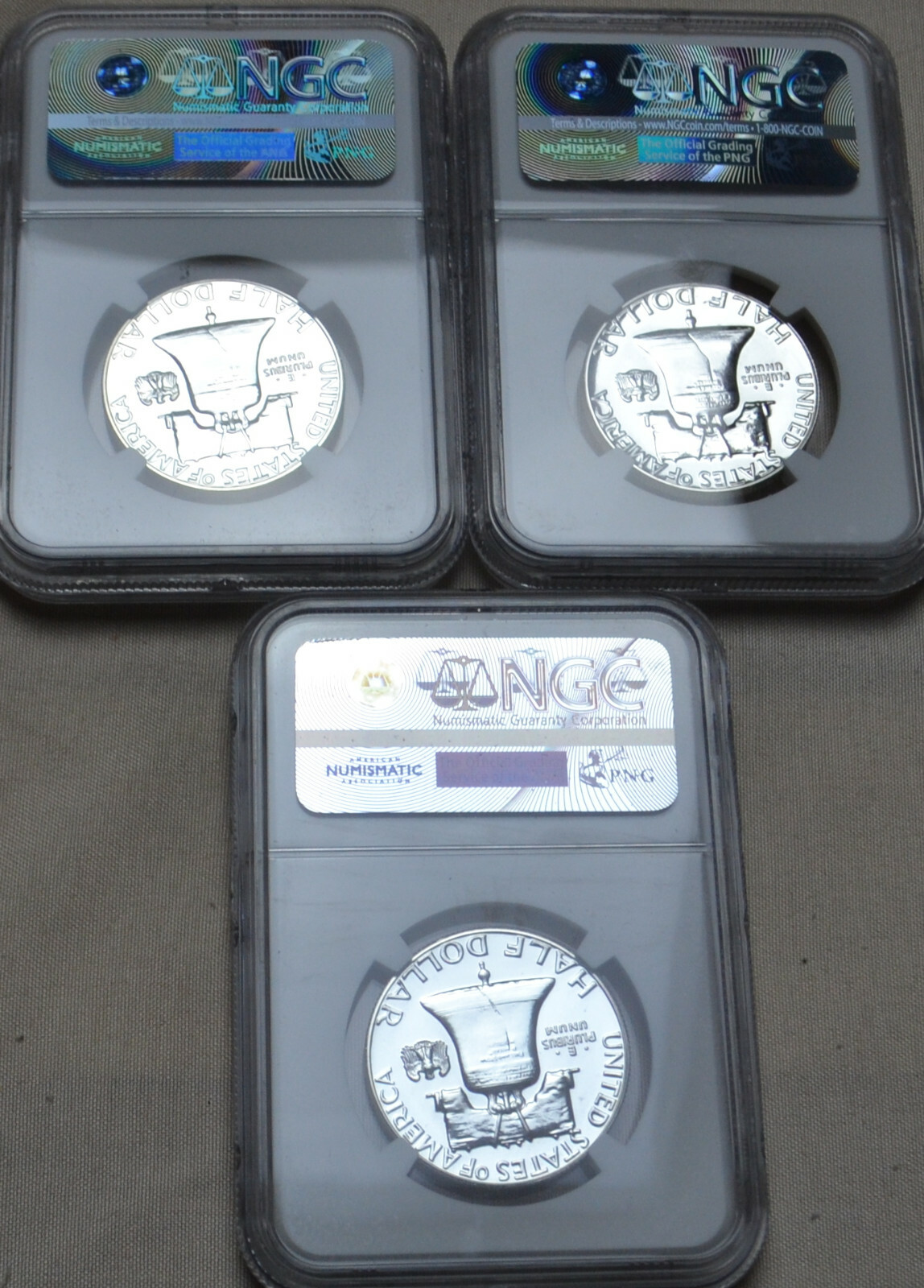 1957,1958,1960 Franklin PF66 Silver Half Dollars NGC Proof 66 Lot of (3)