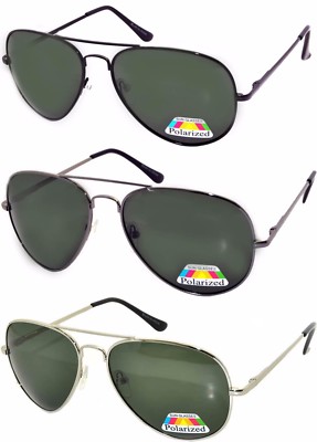 Set of 3 Men Polarized Sunglasses Aviator Spring hinge Metal Mix 100% UVB