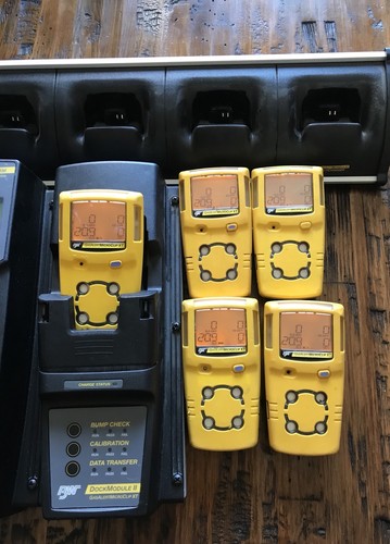 BW GAS MONITOR LOT 5 Units MICROCLIP XT MICRODOCK II BANK CHARGER