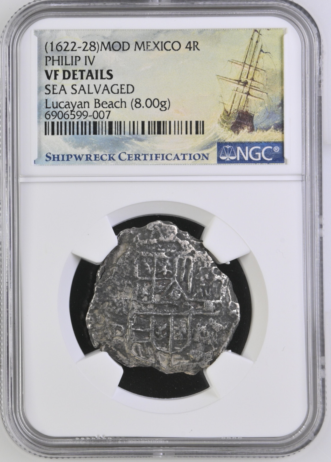 1622-28 Philip IV Mexico Silver 4 Reales Lucayan Beach Pirate