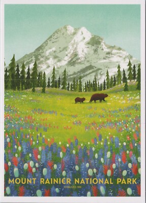 Mount Rainier National Park Washington c2021 NEW Postcard 6234c2 Bears