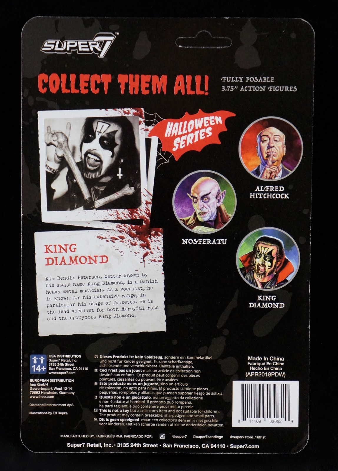 KING DIAMOND 3.75” ReAction Figure Super7 Mercyful Fate  *Free Shipping*