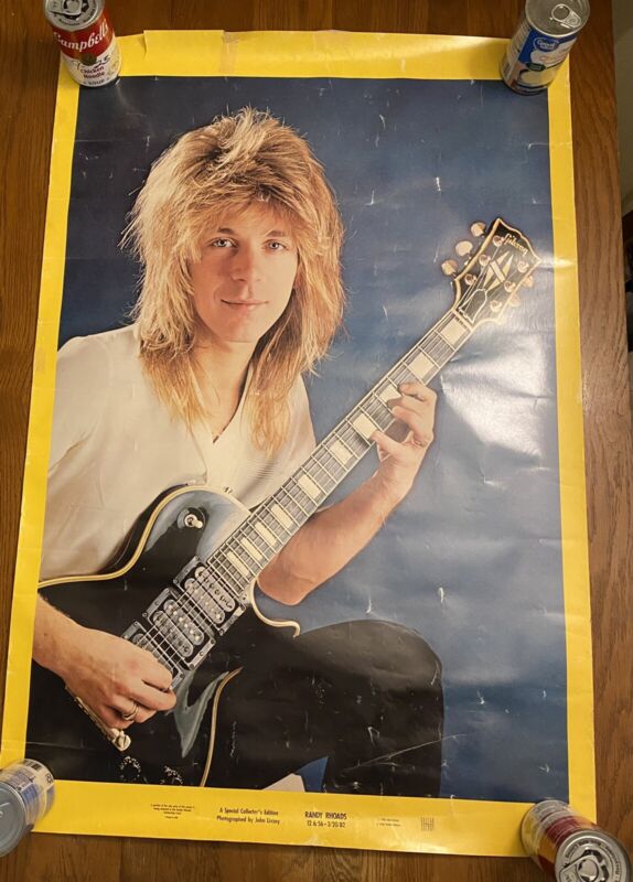 1986 RANDY RHOADS Collector’s Edition Poster John Livzey Guitar Galaxy Ozzy RARE