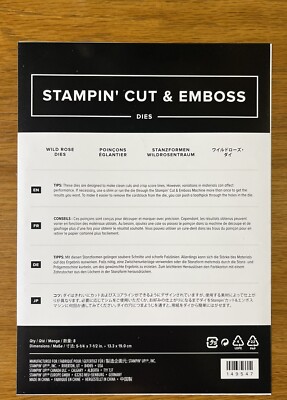 Stampin' Up! Stampin  Cut & Emboss Dies. Wild Rose. Set Of 8. Gently Used