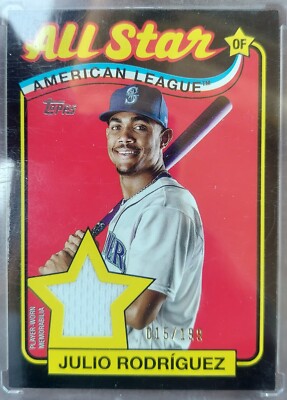 2024 Topps Series 2 #89ASR-JR Julio Rodriguez 1989 Black Allstar Relic 022/199