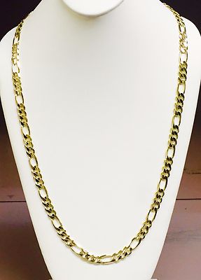 Pre-owned Nova 14kt Solid Gold Figaro Link Men's Necklace 22" 8 Mm 53 Grams In No Stone