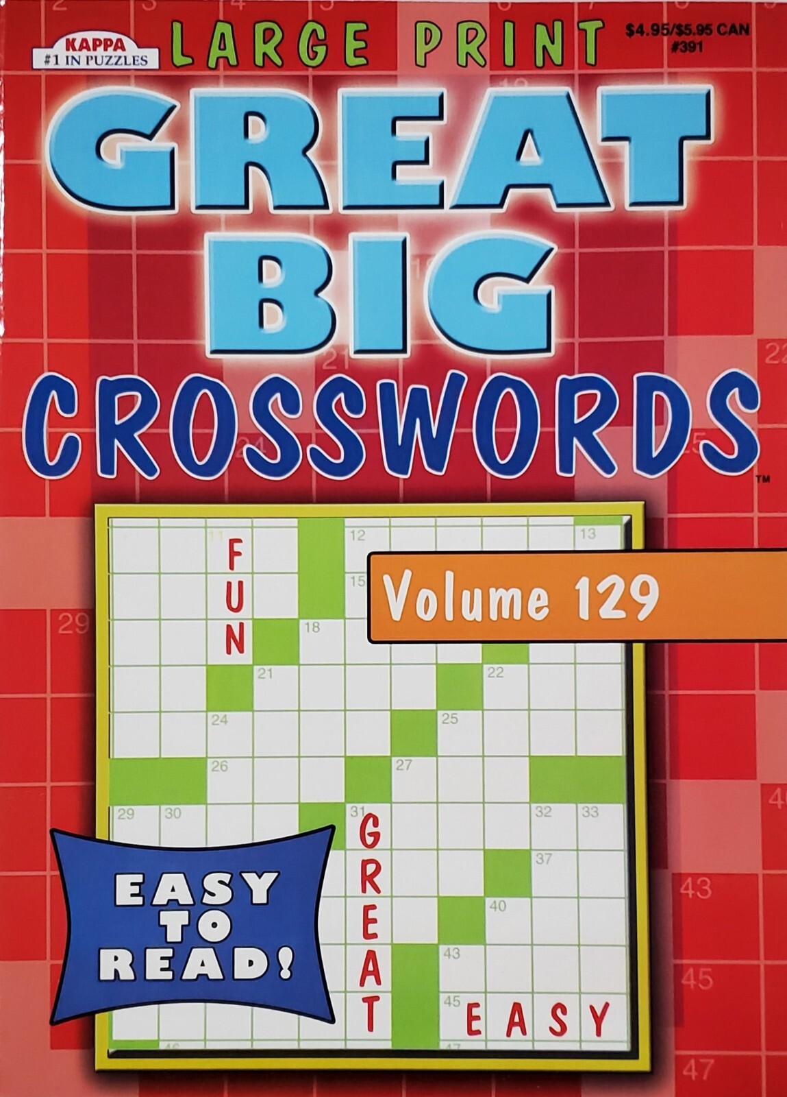 Kappa Large Print Great Big Crosswords Puzzle Books, 24 Different Volumes U-PICK
